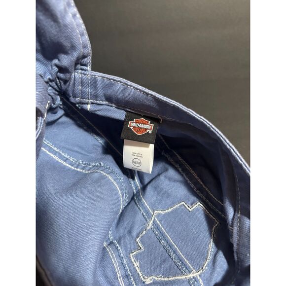 Harley-Davidson Infant Toddler Blue Cotton Skull Cap Beanie Hat Bar & Shield - Picture 6 of 6